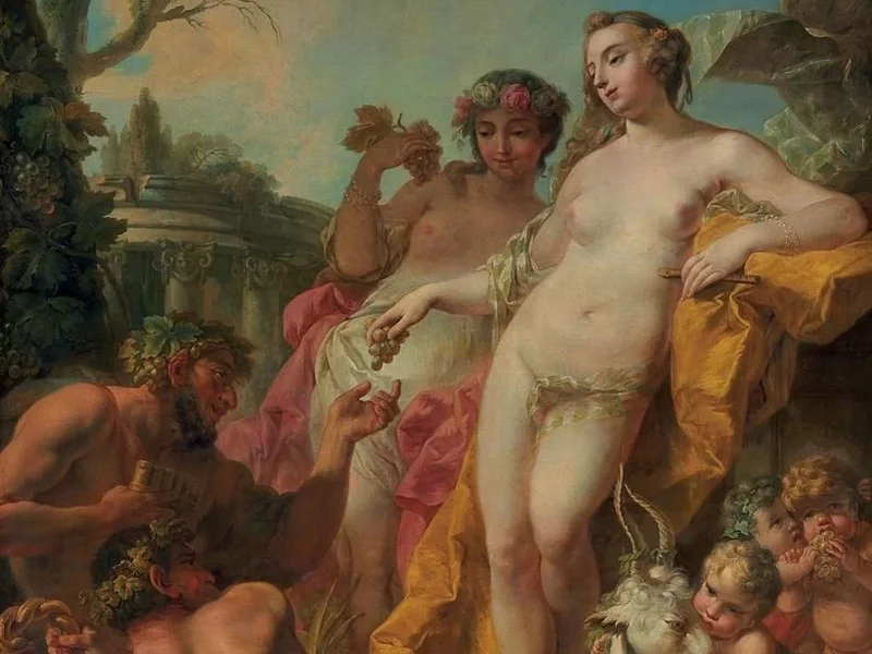 1726-Pierre-Charles Le Mettay - Figure bacchiche in un paesaggio classico